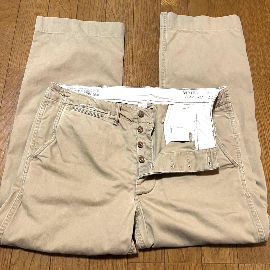 W85-股下68cm！RRL ダブルアールエル 古着ミリタリーチノトラウザーズ