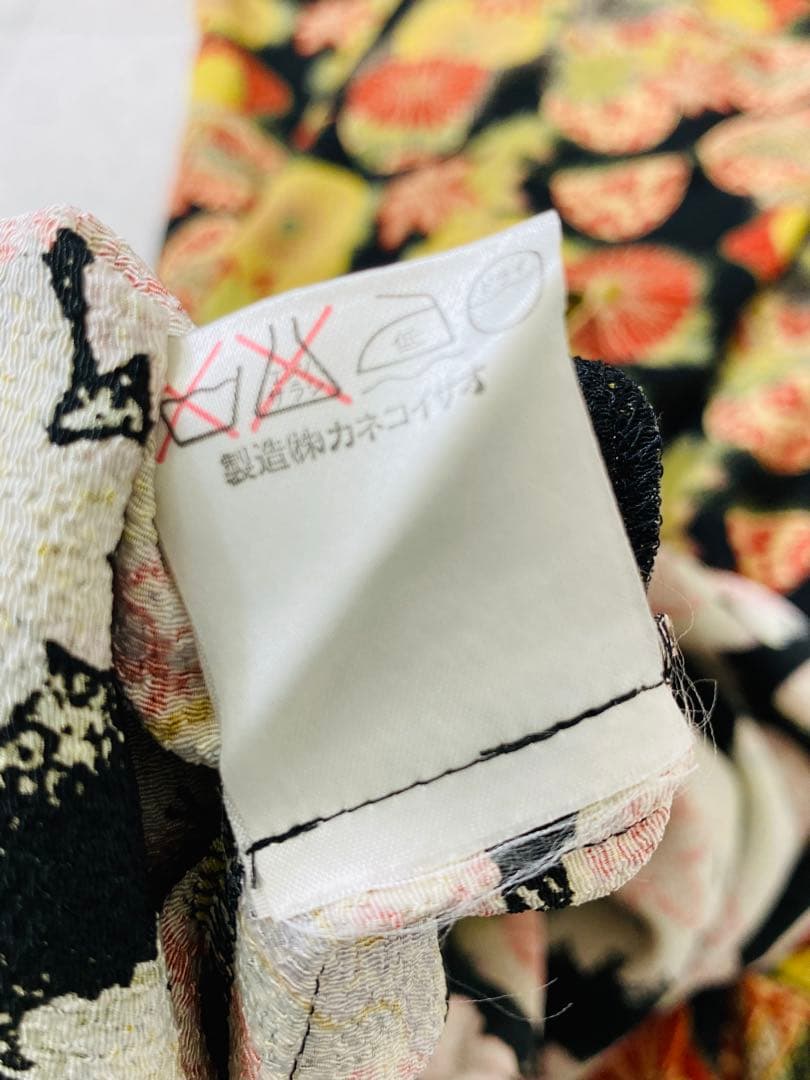 カネコイサオ wonderful World 縮緬 和風花柄 ロングワンピース