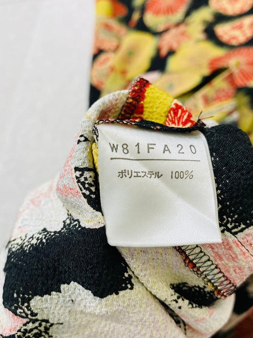 カネコイサオ wonderful World 縮緬 和風花柄 ロングワンピース