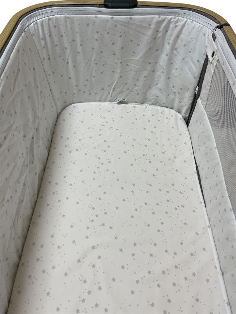 【美品】HZDMJ ベビーベッド 折りたたみ キャスター付き 新生児0-36ヶ月