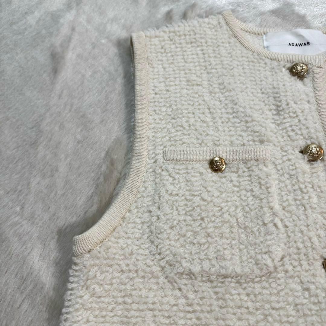 【未使用級】ADAWAS ホワイト ニットベスト