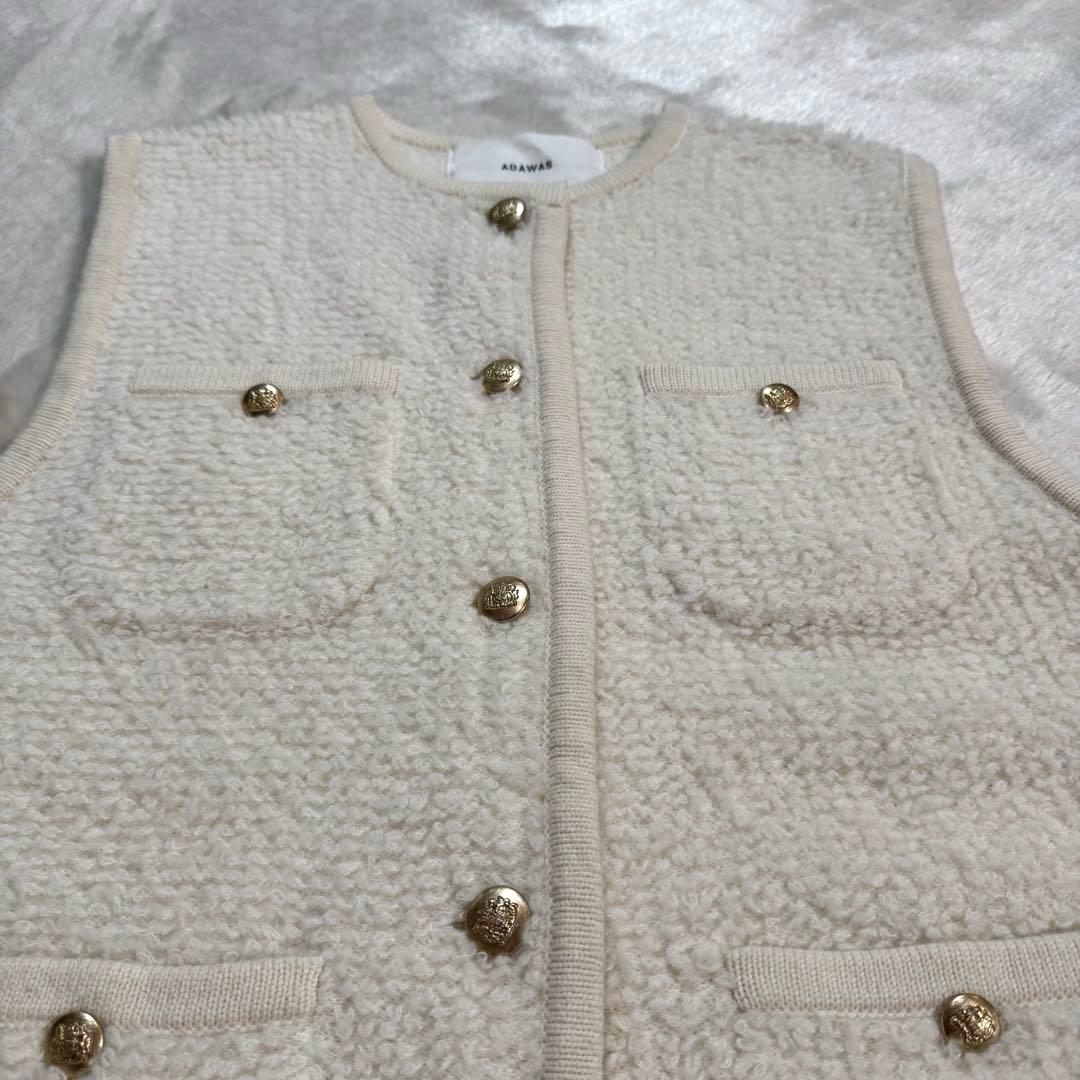 【未使用級】ADAWAS ホワイト ニットベスト