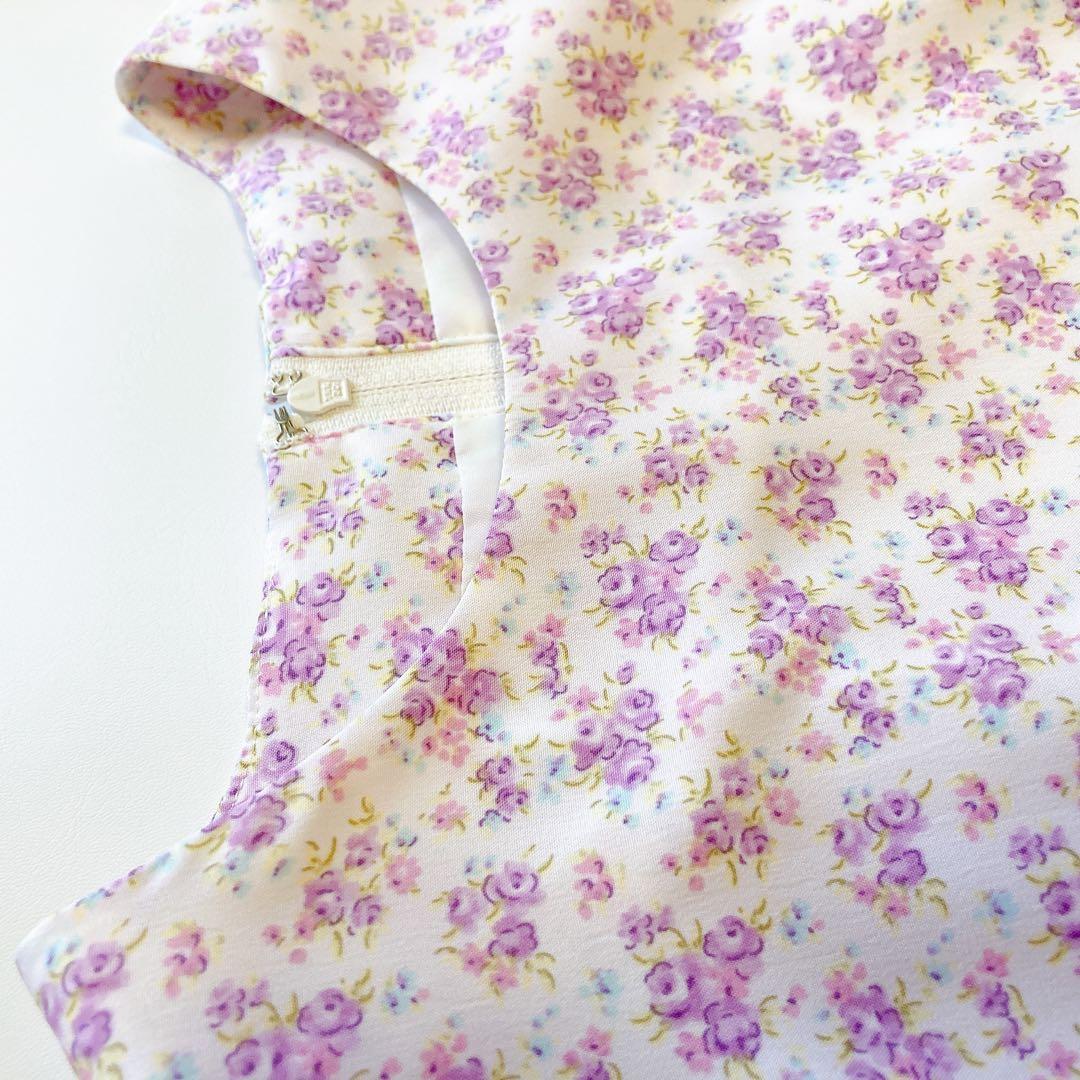 130size ラベンダー×花柄 セレモニー 入学 卒園 発表会 フォーマル