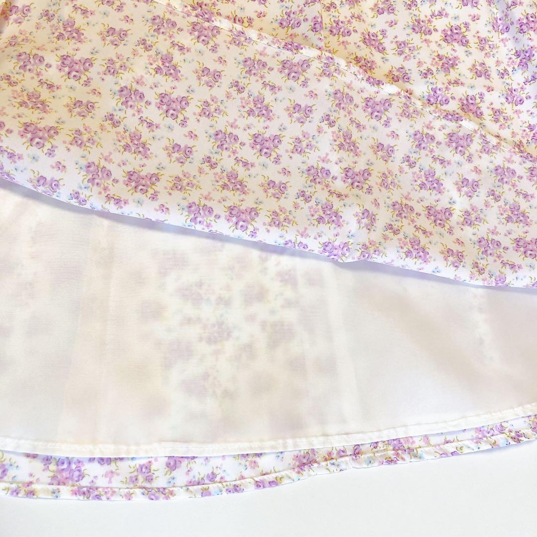 130size ラベンダー×花柄 セレモニー 入学 卒園 発表会 フォーマル