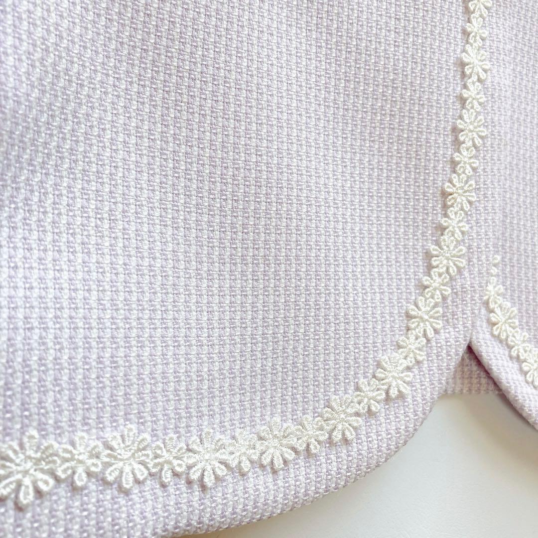 130size ラベンダー×花柄 セレモニー 入学 卒園 発表会 フォーマル