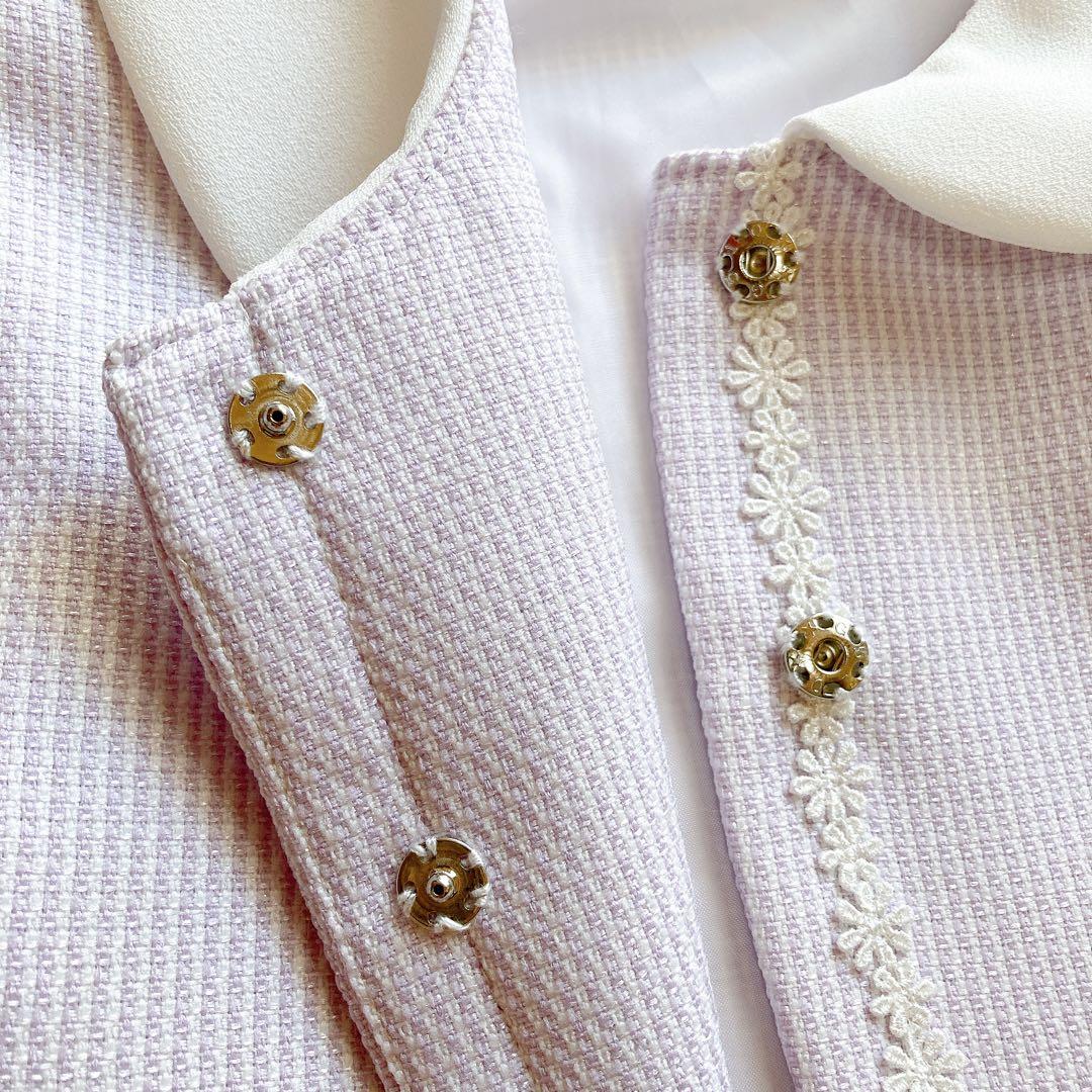 130size ラベンダー×花柄 セレモニー 入学 卒園 発表会 フォーマル