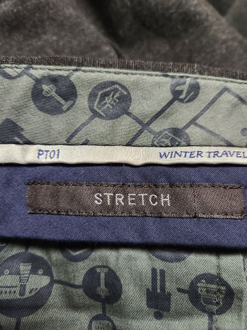 ピーティーゼロウーノ　TRAVELLER　テクノジャージー　濃灰　48　秋冬