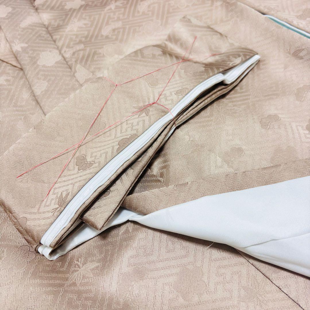 【新品】新色モカ色❗️正絹 京友禅 金駒刺繍 本金彩 襦袢付 新品たとう紙付 正絹