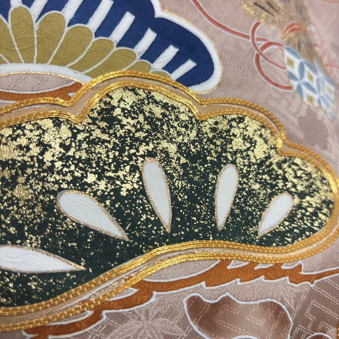 【新品】新色モカ色❗️正絹 京友禅 金駒刺繍 本金彩 襦袢付 新品たとう紙付 正絹