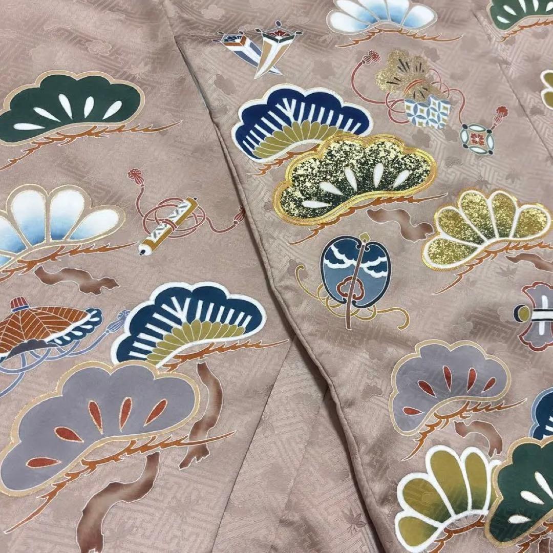 【新品】新色モカ色❗️正絹 京友禅 金駒刺繍 本金彩 襦袢付 新品たとう紙付 正絹