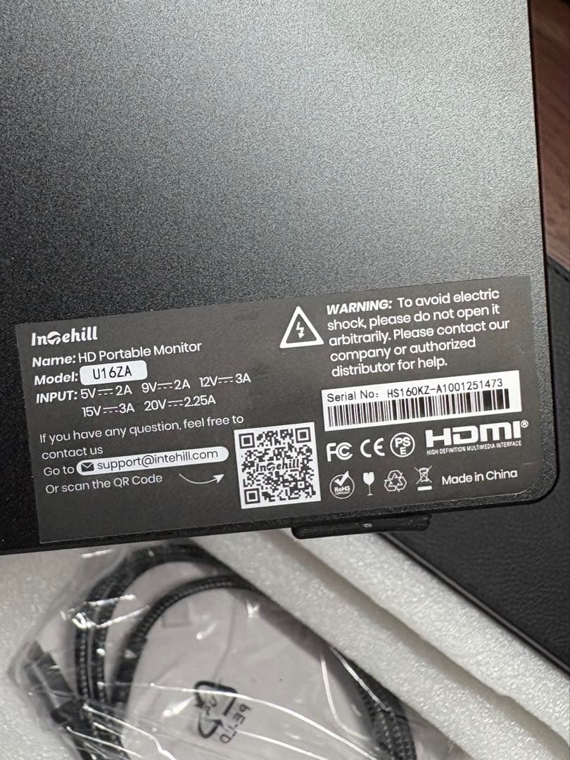 Intehill モバイルモニター 3k 16インチ U16ZA