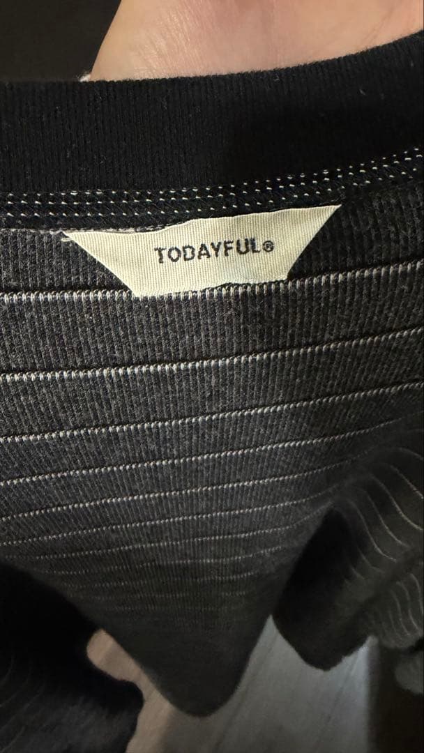 todayful Border Long T-shirts チャコールグレー