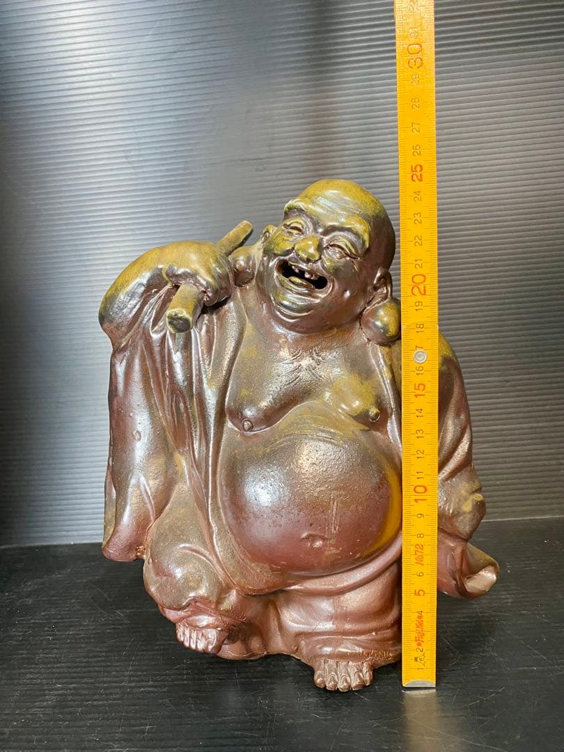 Green 備前焼 木村陶雲 置物 2点 布袋　備前