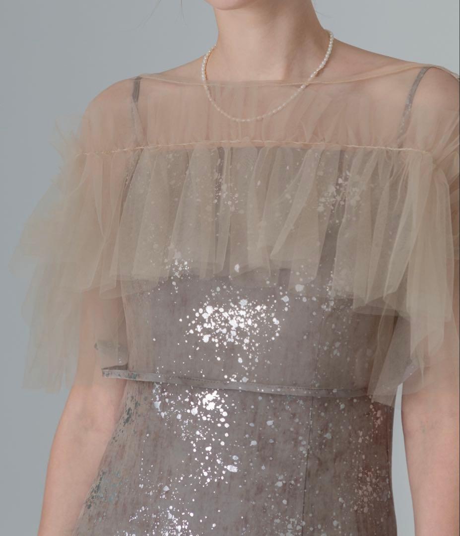 LEJA チュールフリルボレロペイントマーメイドドレスワンピース2点セット