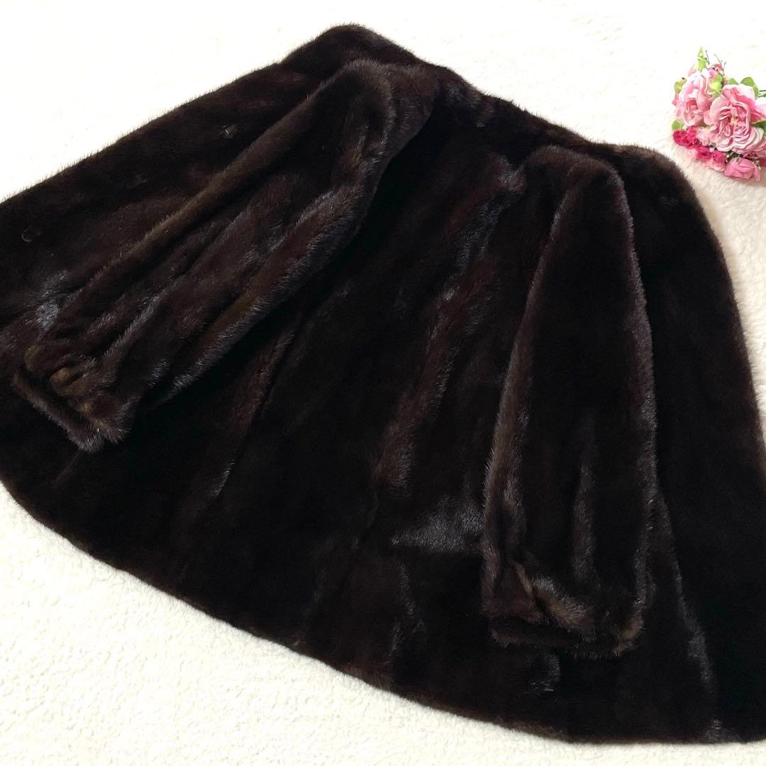 ブラックグラマ ミンク コート 毛並み◎ サイズM