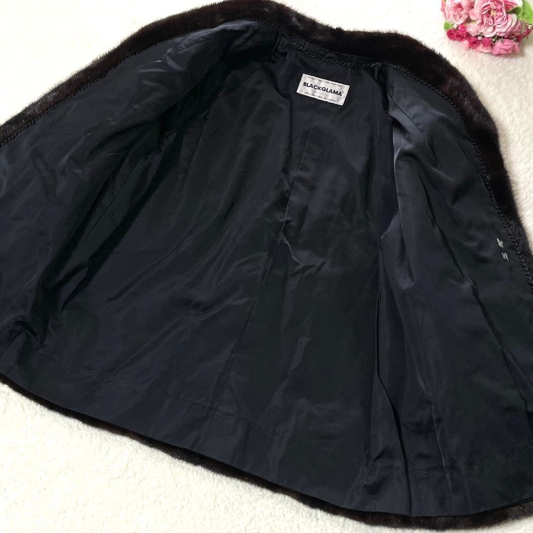 ブラックグラマ ミンク コート 毛並み◎ サイズM