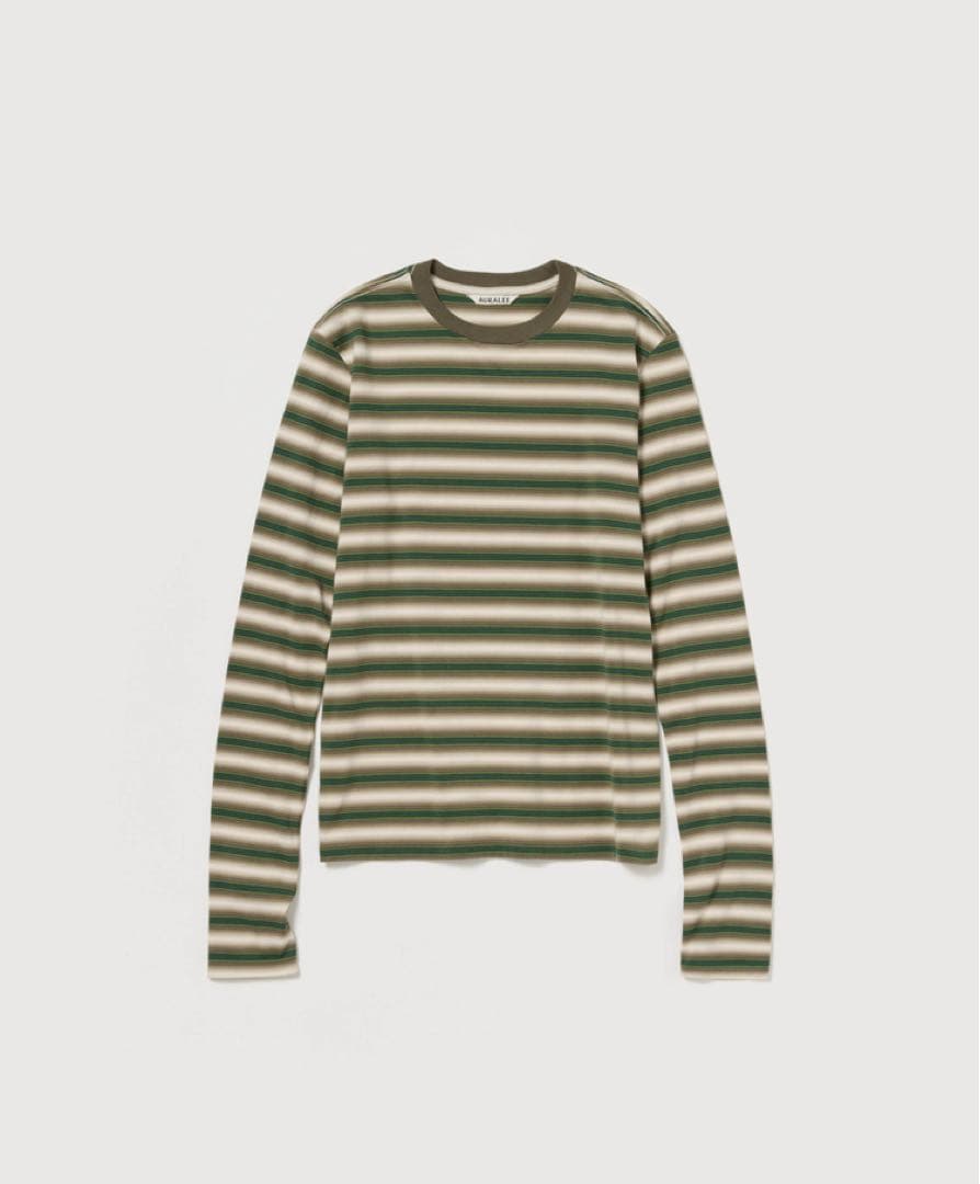 トップス Auralee GRADIENT STRIPE JERSEY L/S TEE