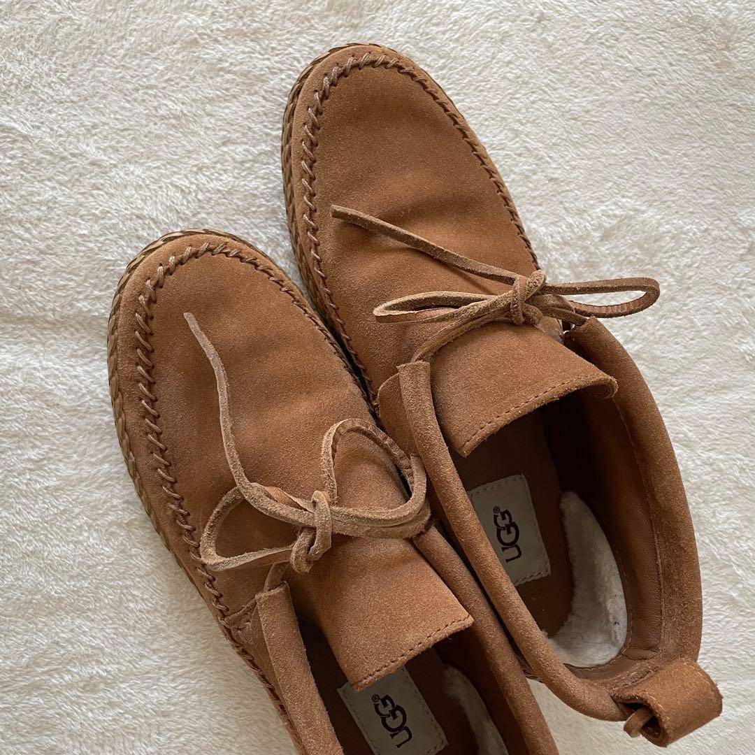 UGGaustralia♡スウェードモカシン ウッドリンモック キャメル24.5