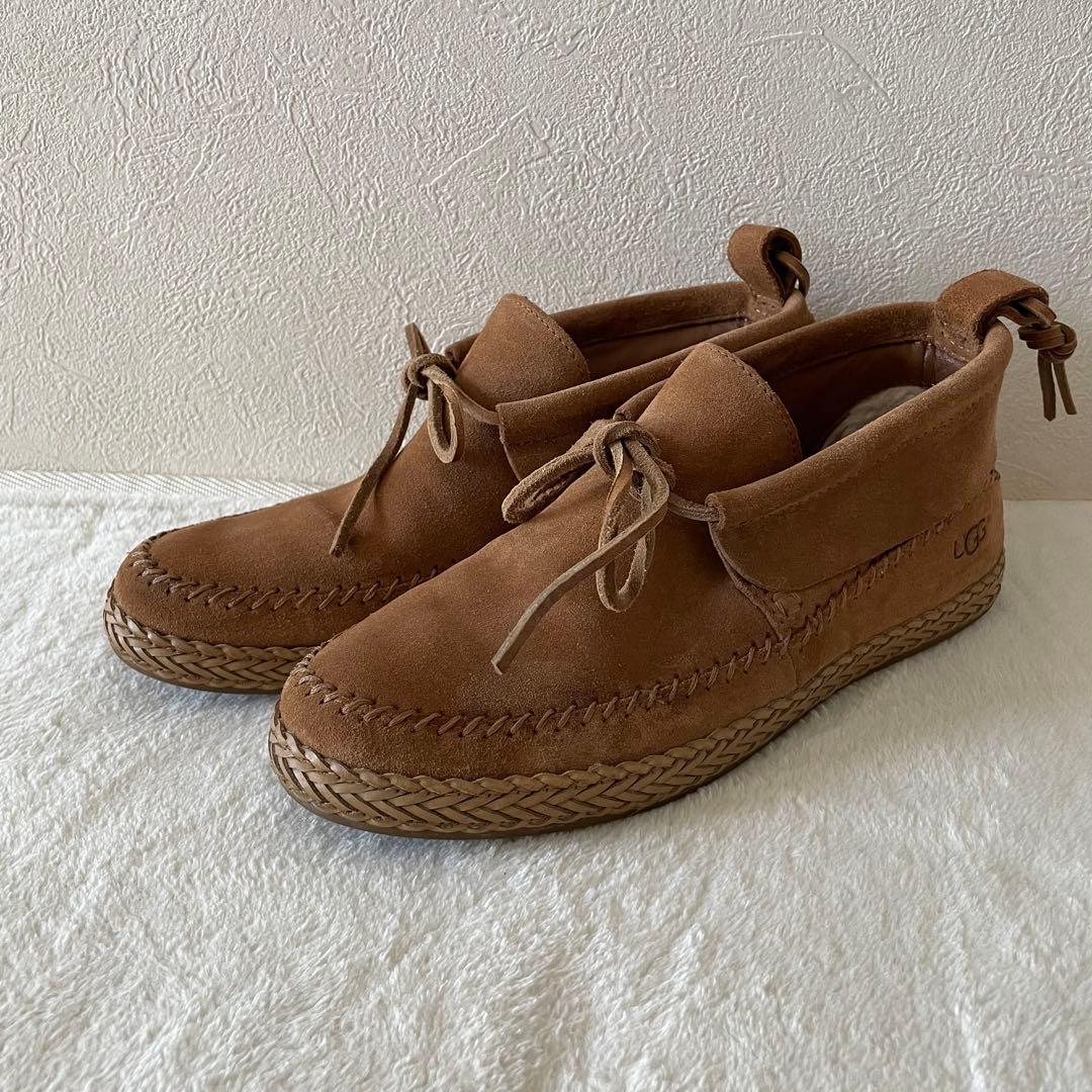 UGGaustralia♡スウェードモカシン ウッドリンモック キャメル24.5