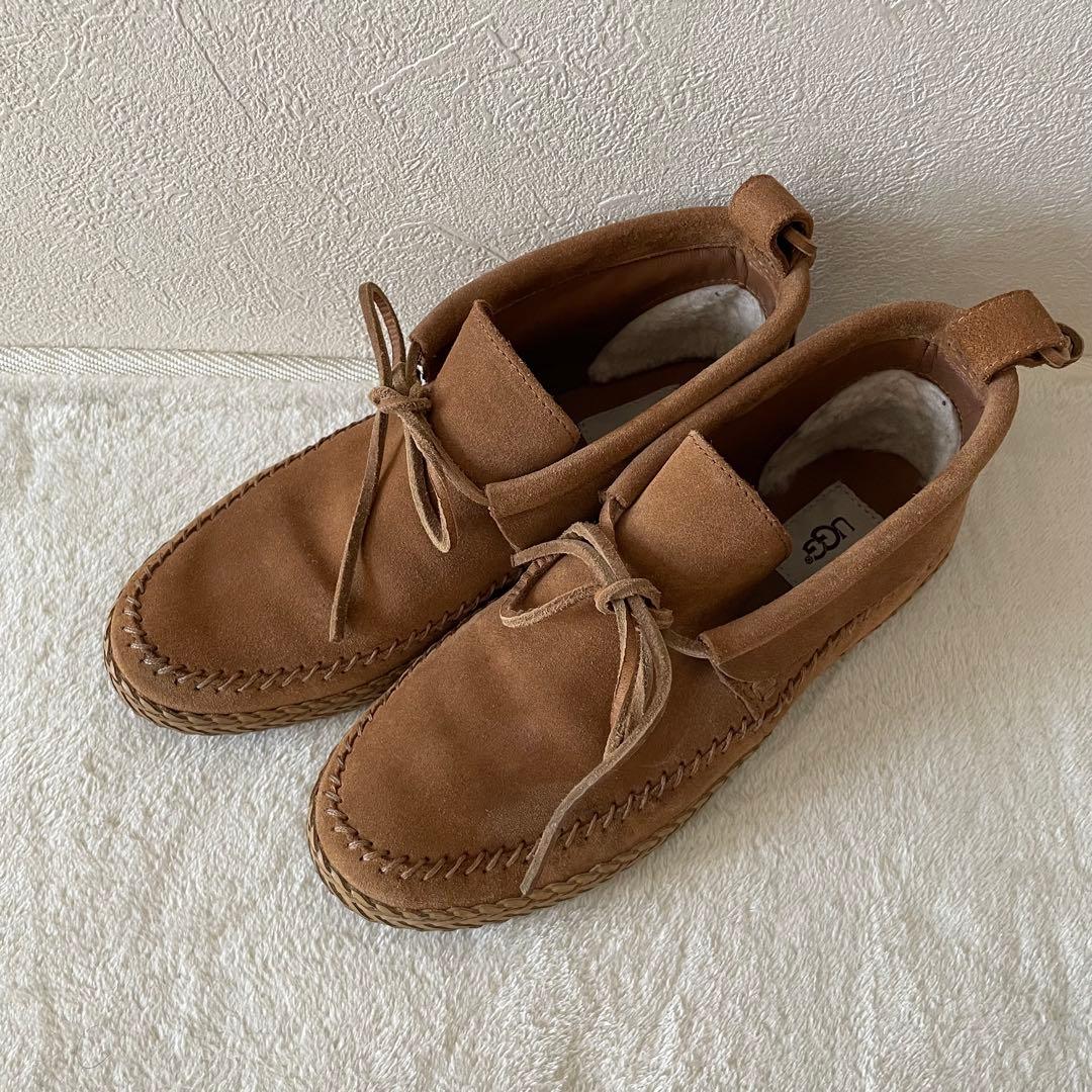 UGGaustralia♡スウェードモカシン ウッドリンモック キャメル24.5