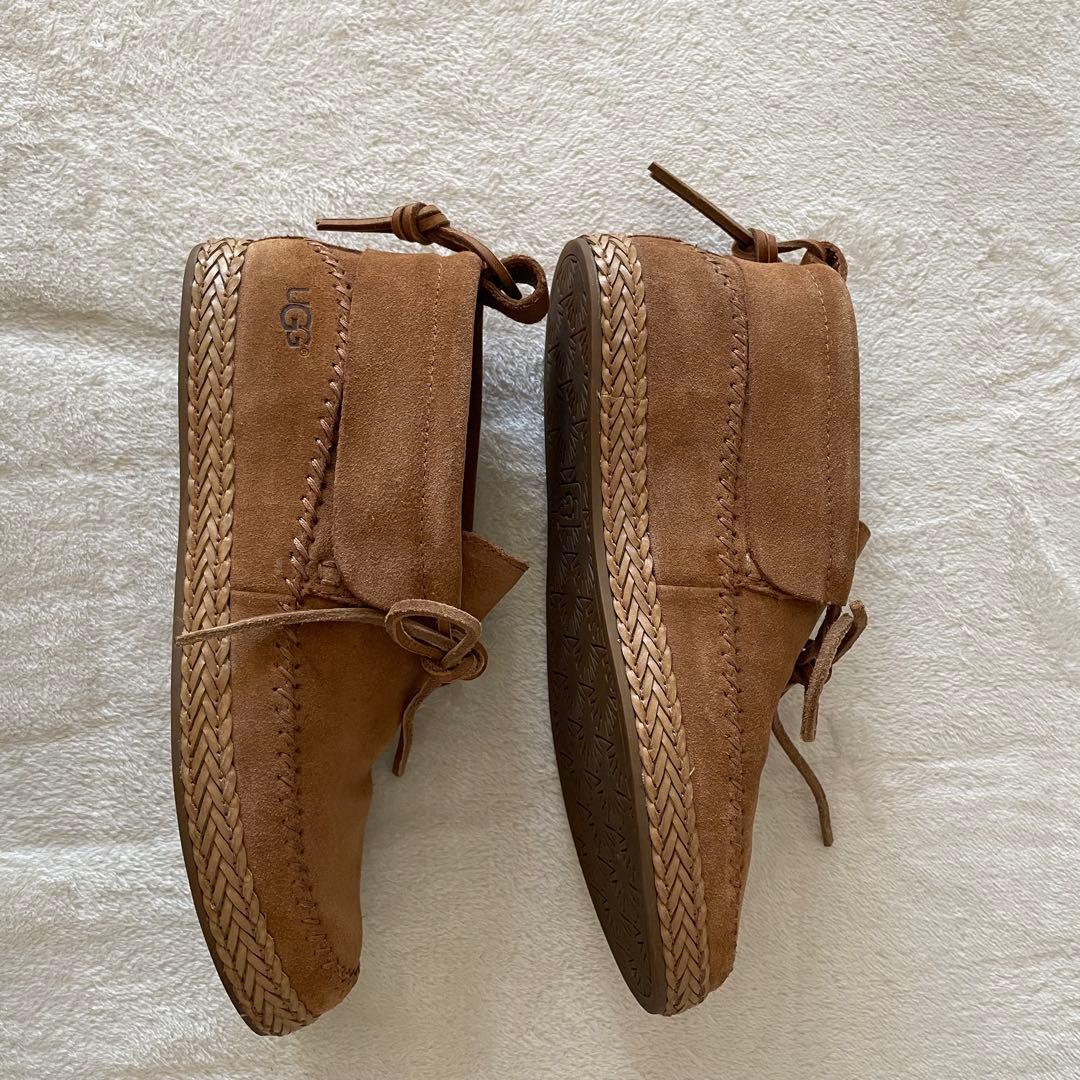 UGGaustralia♡スウェードモカシン ウッドリンモック キャメル24.5