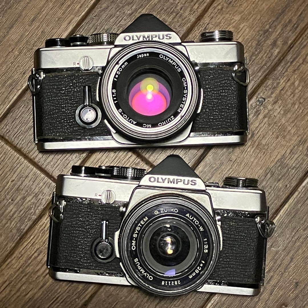 OLYMPUS OM-1 2台 レンズとセット ジャンクカメラ ジャンクレンズ
