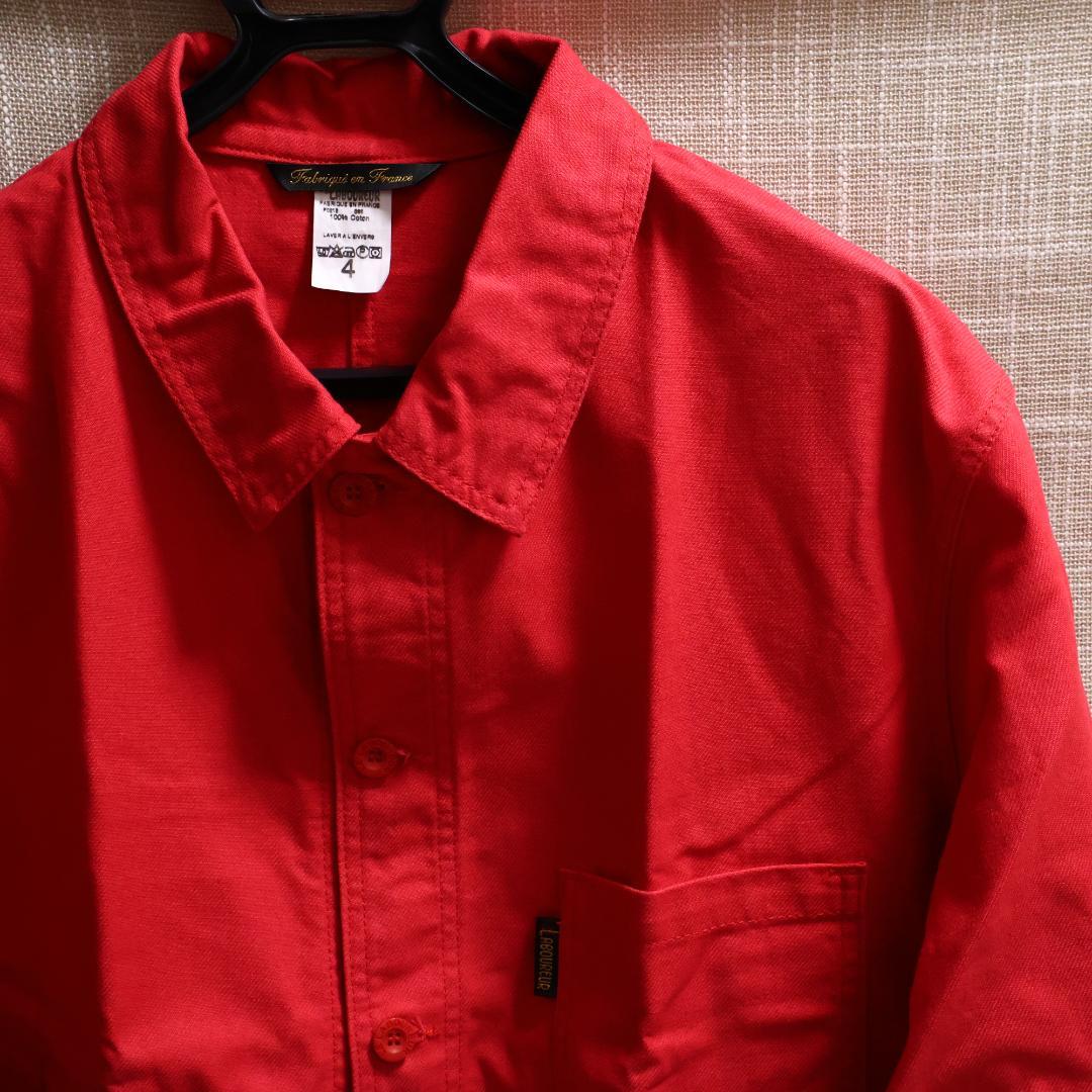Laboureur レッド カバーオール 赤 サイズ4 フレンチワーク XL相当