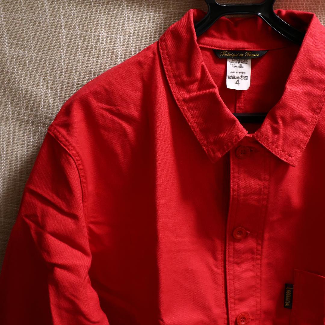 Laboureur レッド カバーオール 赤 サイズ4 フレンチワーク XL相当