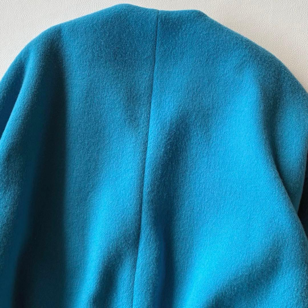 エレンディーク 定価4,6万円 きれい色ノーカラーショートウールコート