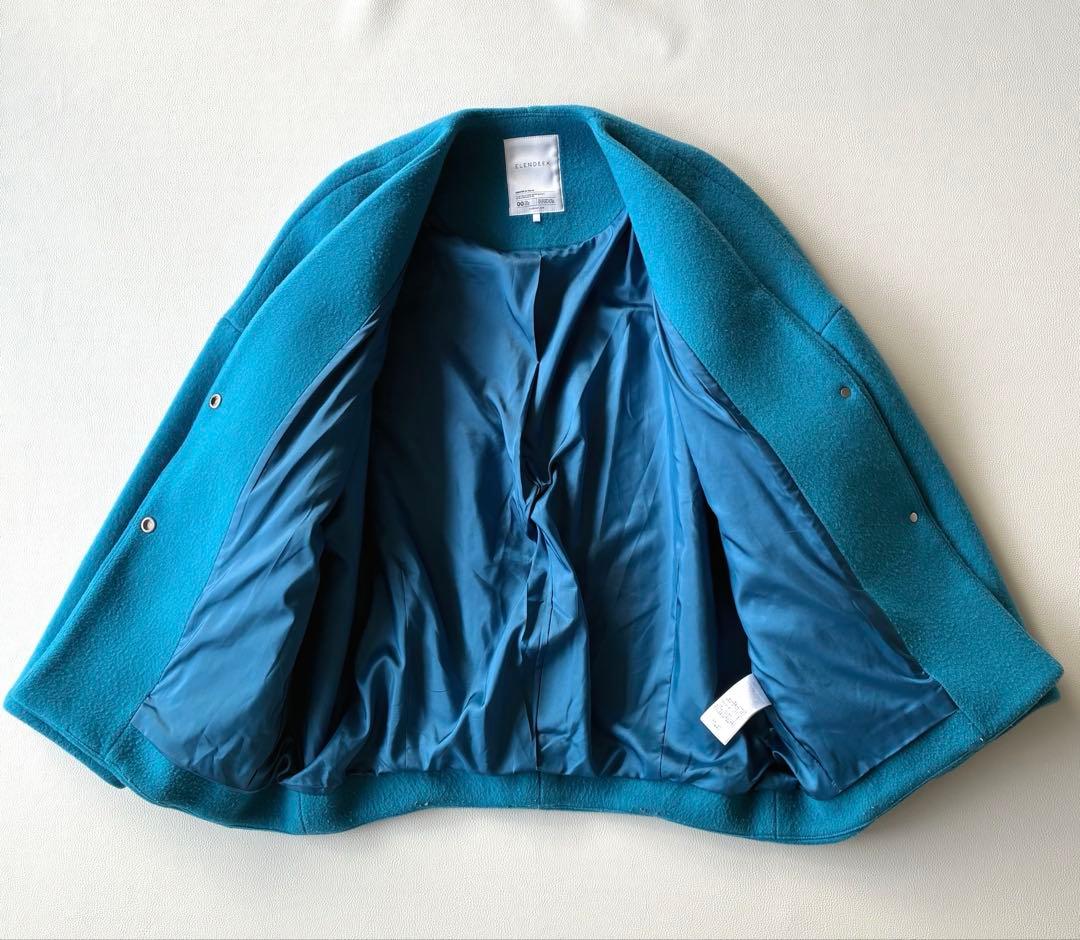 エレンディーク 定価4,6万円 きれい色ノーカラーショートウールコート