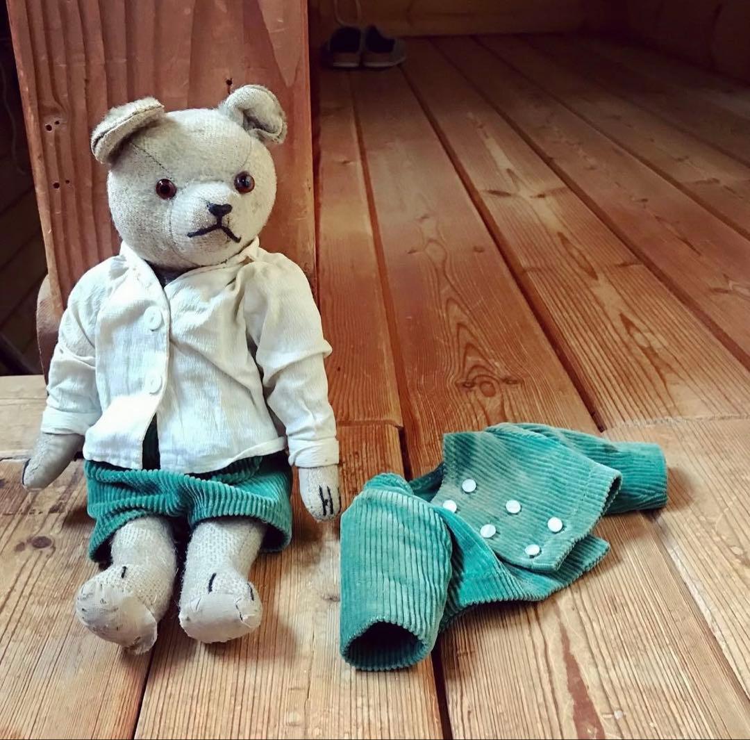 アンティーク　テディベア　イギリス　お洒落コーデ　レア！