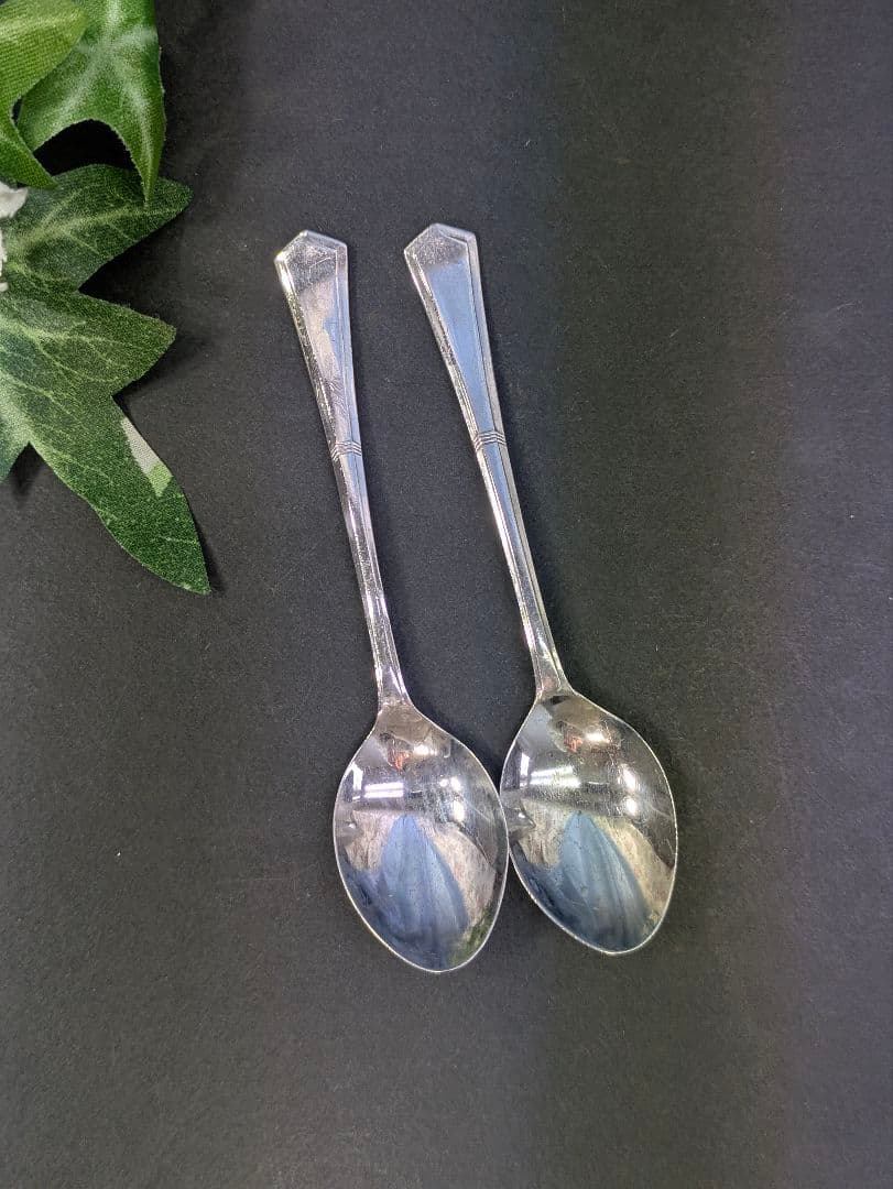 スターリングシルバー イギリス 1972年 ティースプーン 刻印入り 2本セット