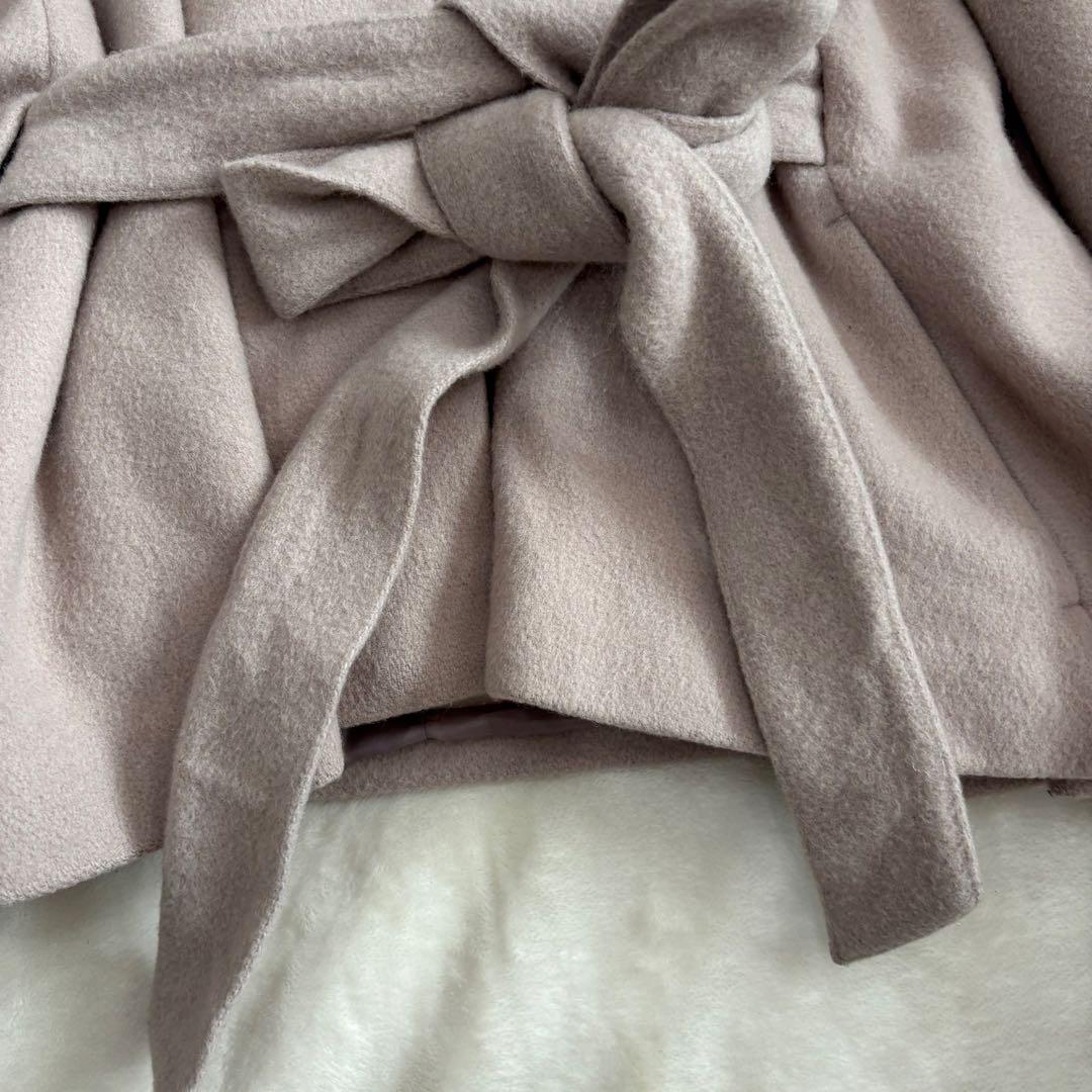 Noela ノエラ　ポンチョ型　フォックスファー　コート　ピンクベージュ