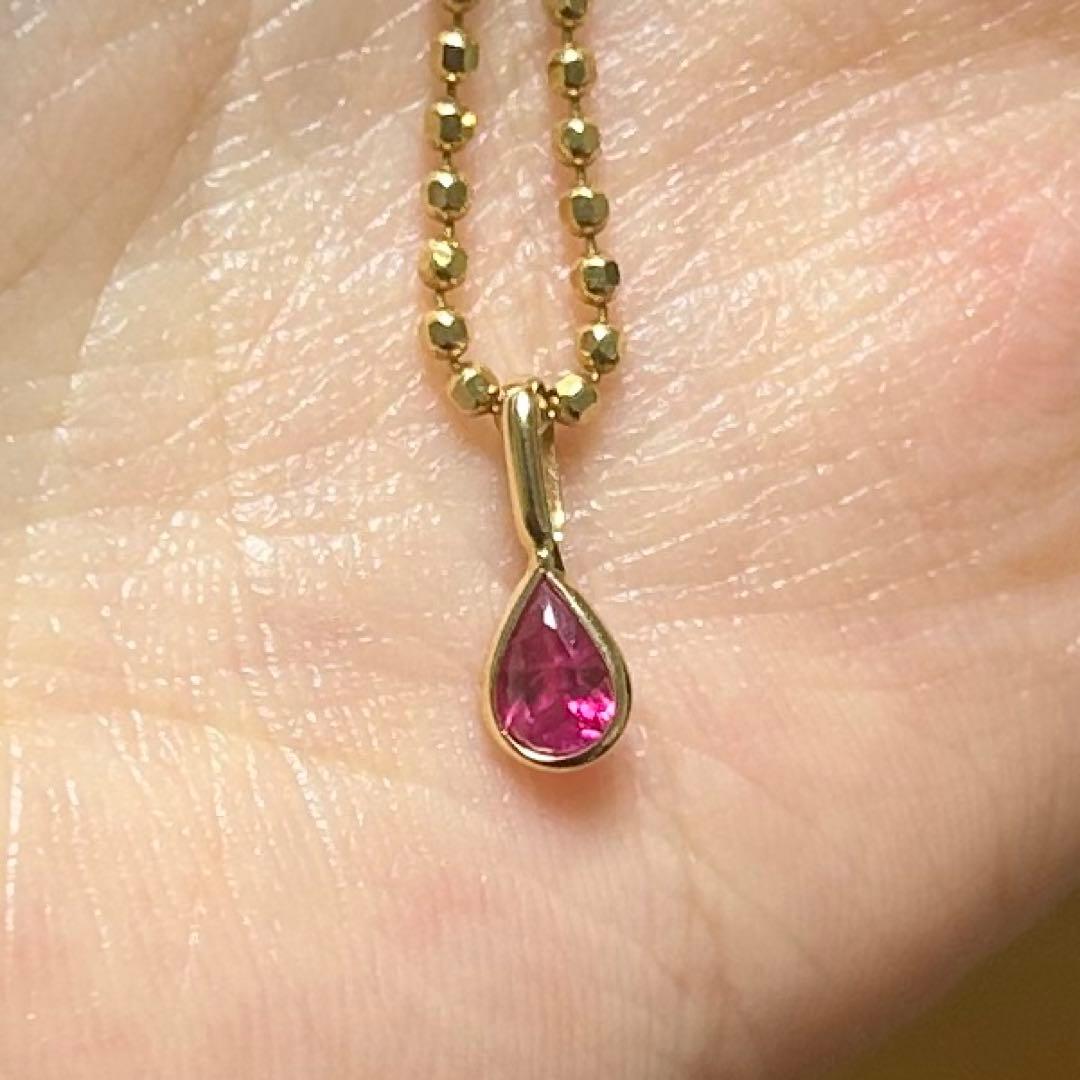 K18 ルビー　ネックレス　チャーム