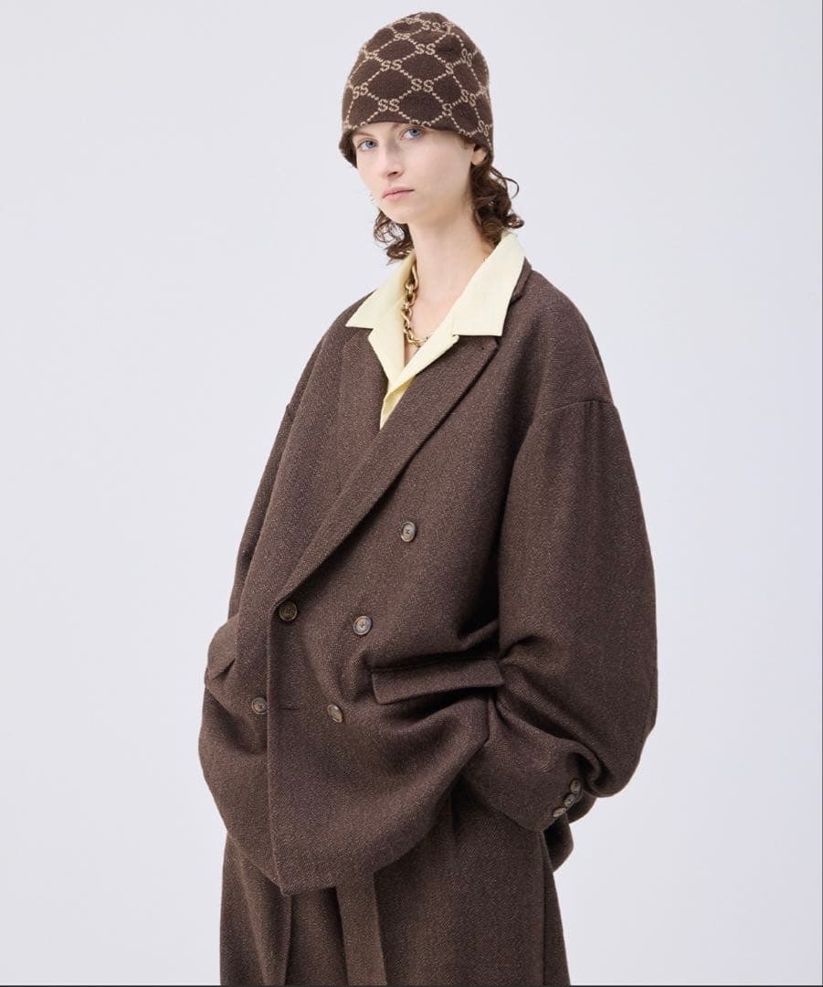 soerte オーバーサイズダブルブレストジャケット ブラウン サイズ1