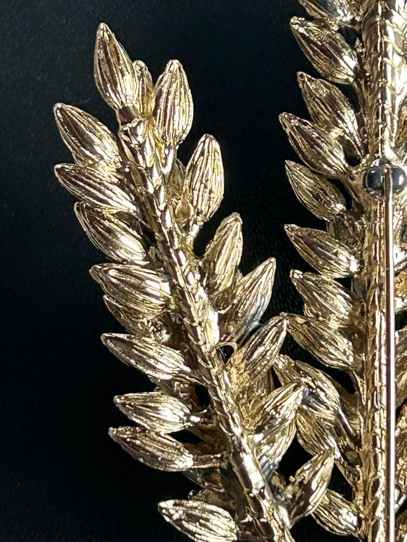 Ｙs　美品　CHANEL ゴールド 稲穂モチーフブローチ 希少　14cm