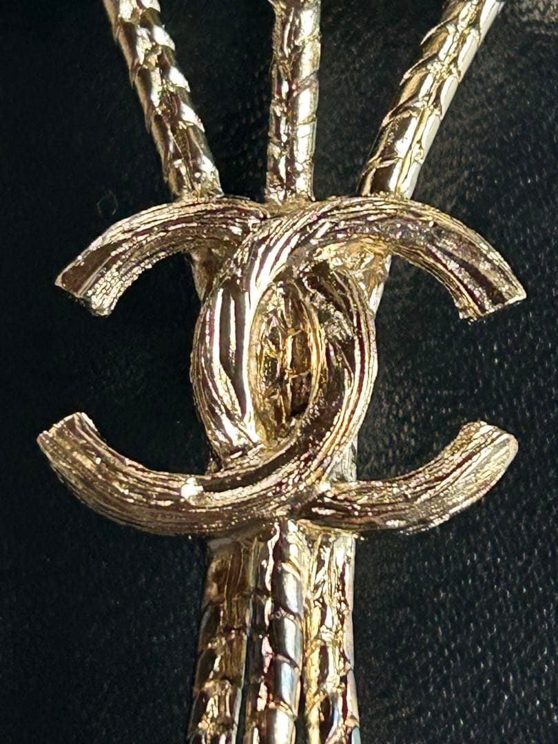 Ｙs　美品　CHANEL ゴールド 稲穂モチーフブローチ 希少　14cm