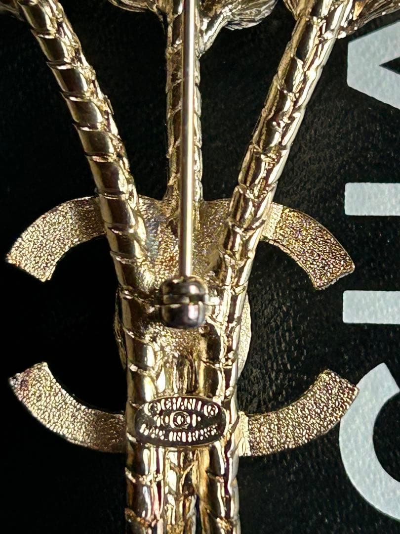 Ｙs　美品　CHANEL ゴールド 稲穂モチーフブローチ 希少　14cm