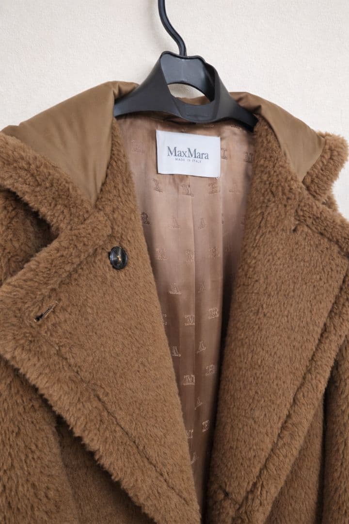 Max Mara 表記 ヴィンテージ テディベア フーデッドコート