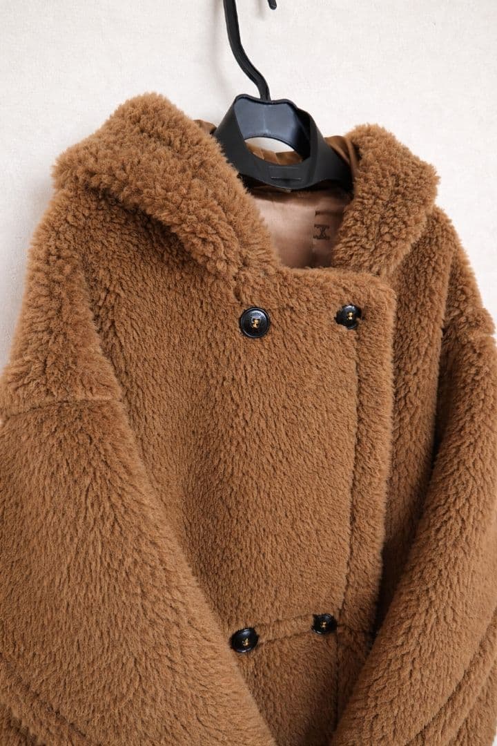 Max Mara 表記 ヴィンテージ テディベア フーデッドコート