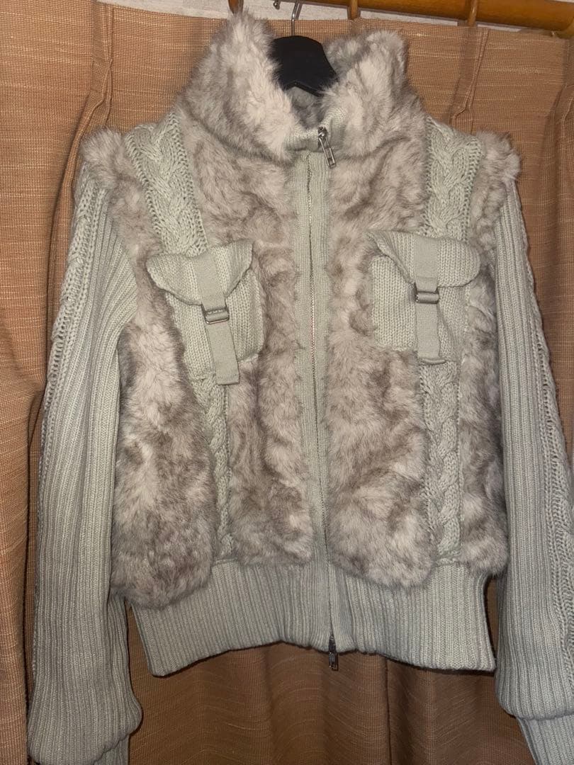 lagua gem CABLE KNIT FAUX FUR ブルゾン