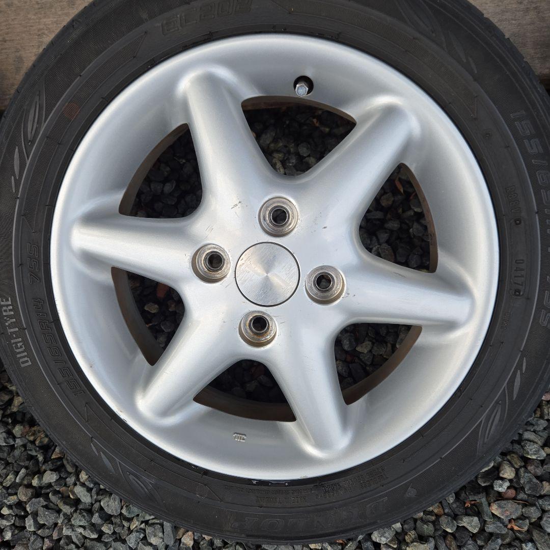 雪兎ラパンSS純正ホイール14インチ　DUNLOP155/65R14セット