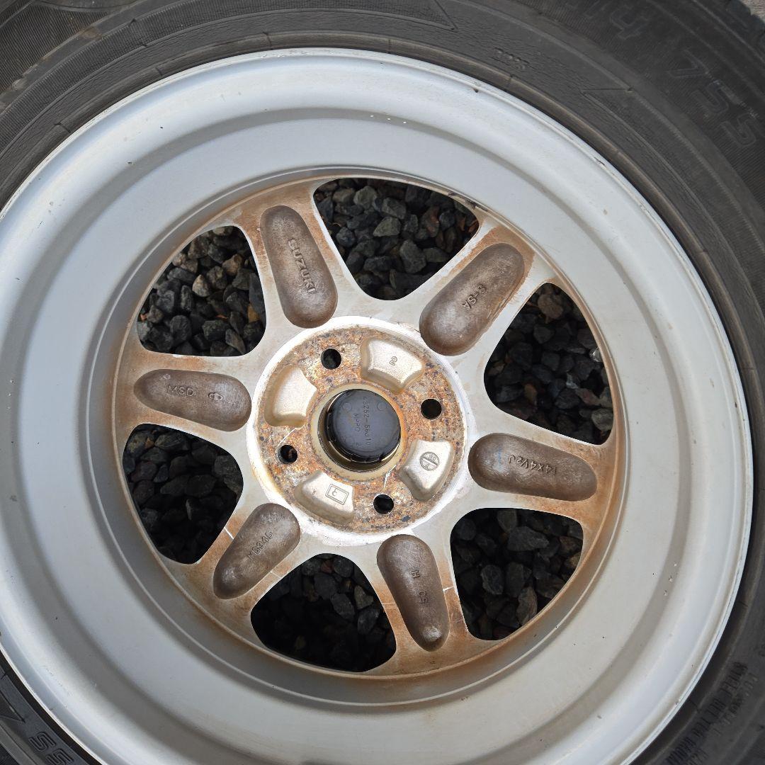 雪兎ラパンSS純正ホイール14インチ　DUNLOP155/65R14セット