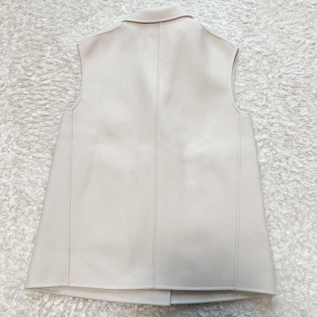 Drawerドゥロワー ダブルフェイス ウール ジレ ベスト オフホワイト