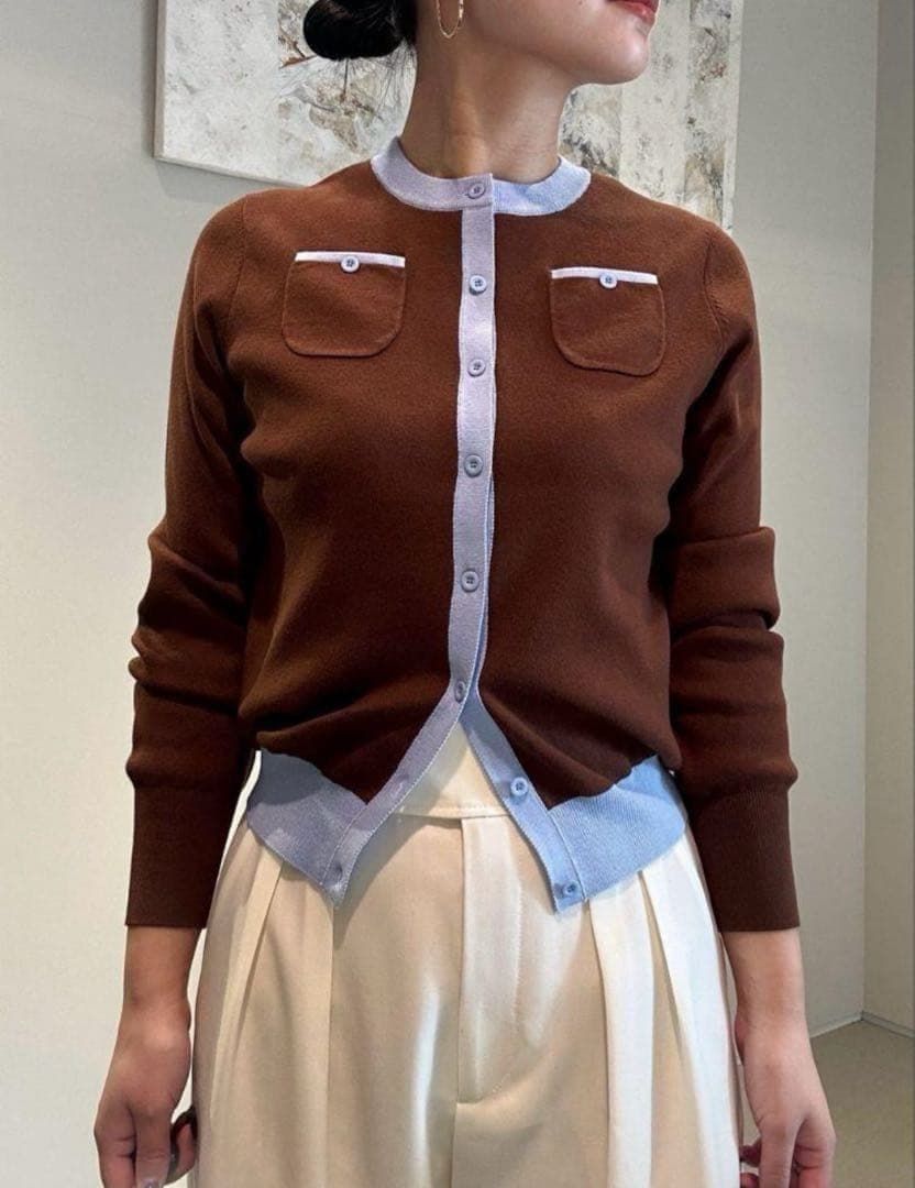 CABaN ニットカーディガン　ダークブラウン　F