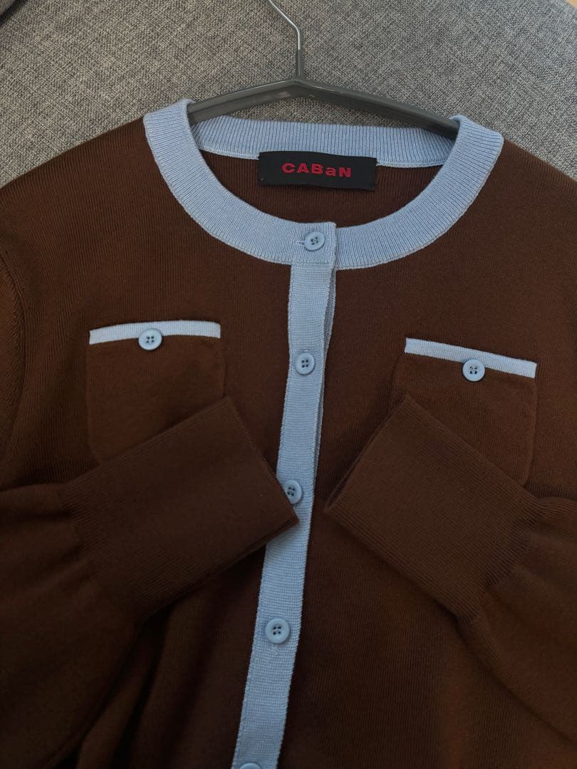 CABaN ニットカーディガン　ダークブラウン　F