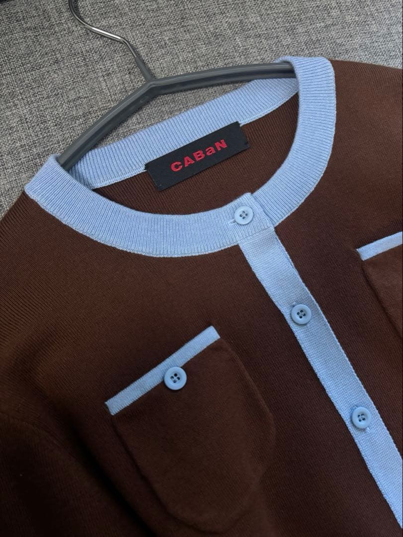 CABaN ニットカーディガン　ダークブラウン　F