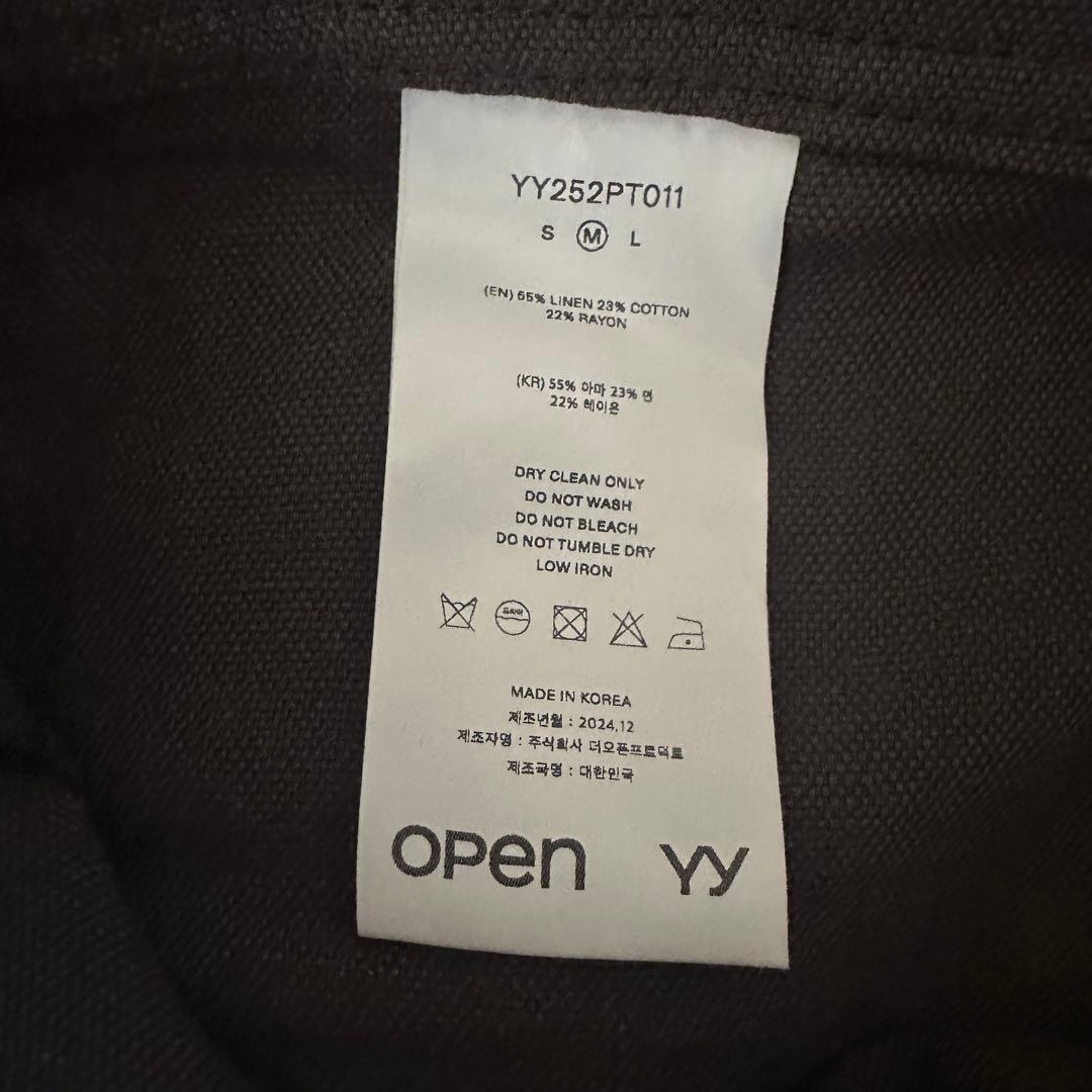 【美品】OPEN Yy LINEN CARGO PANTS CHARCOAL M