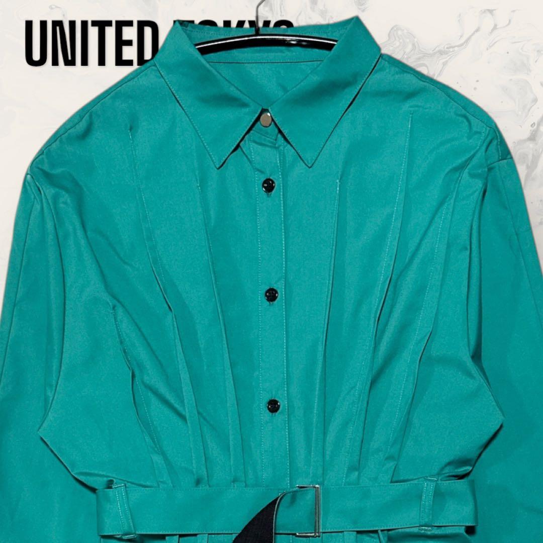 【未使用】 UNITED TOKYO パーティカル タック シャツ ワンピース