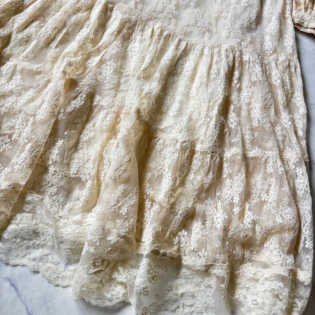GUNNE SAX レース ロングワンピース　レトロ　ヴィンテージ◆7069